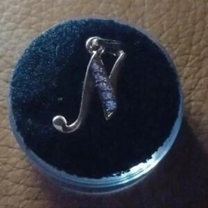 💙🌹Gold plated letter pendant "N" with faux diamonds
